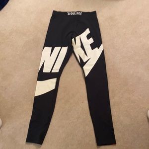 black nike logo leggings